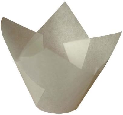 PacknWood Tulip White Silicone-Coated Paper Baking Cup, 3-Ounce Capacity, 1.8-Inch Diameter x 3.3-Inch High (Case of 1000)