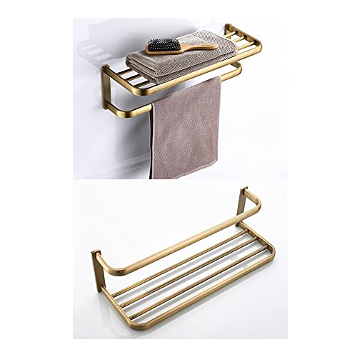 Porte-vêtements mural et support serviette double barre pour salle de bain - 6