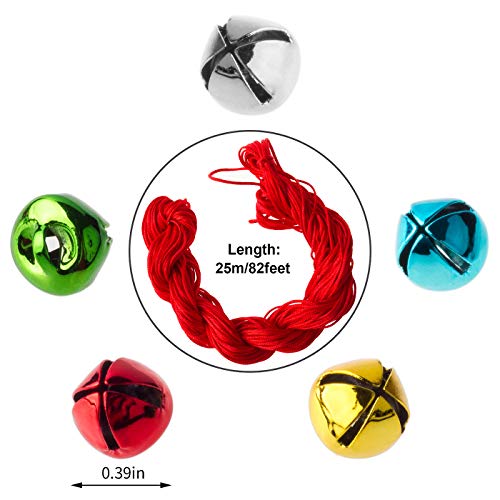 200Pcs Mini Jingle Bells Bulk With 25 Meters Red Cords,10Mm Small Bells For Christmas,Crafts Party Decorations And Jewelry Making #TOP1