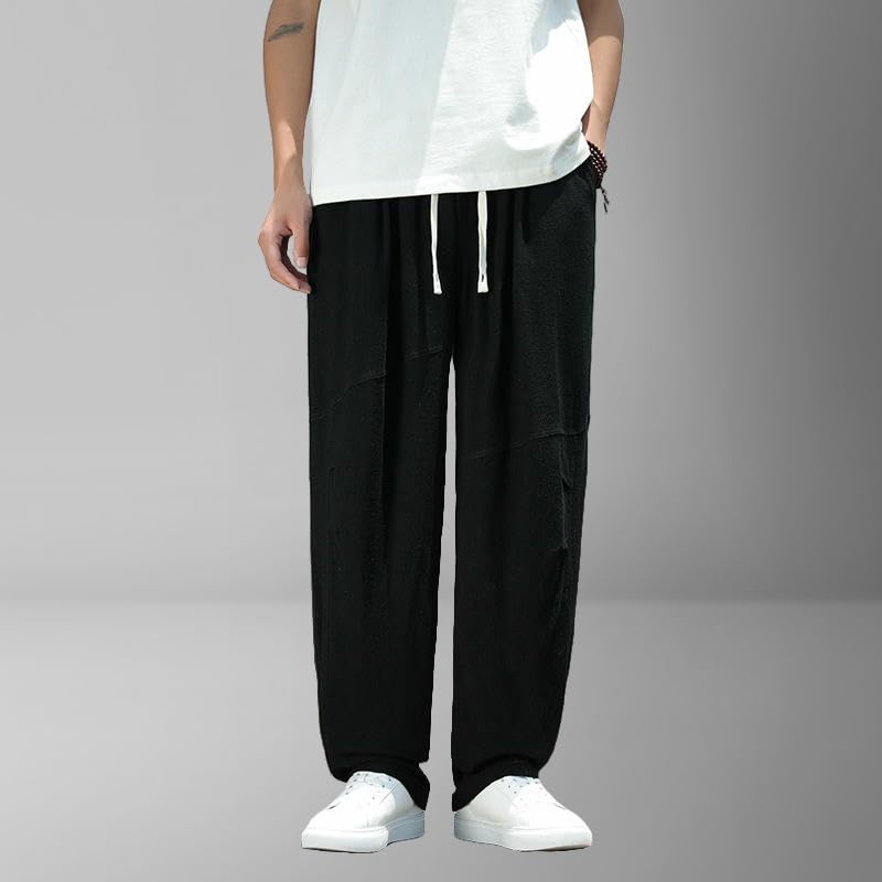 Pantalon décontracté en lin homme style chinois ample de printemps - 5
