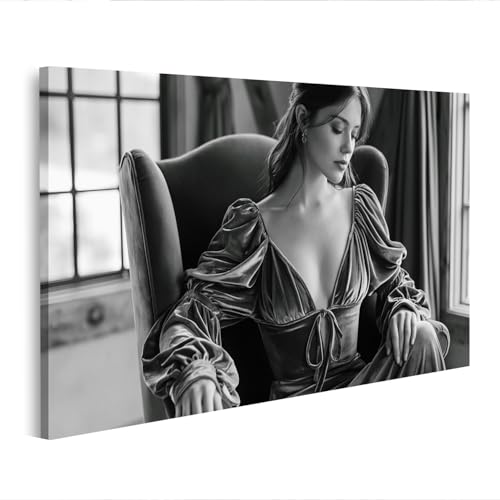 Tableau sur toile femme élégante robe velours islandburner Y4 salon