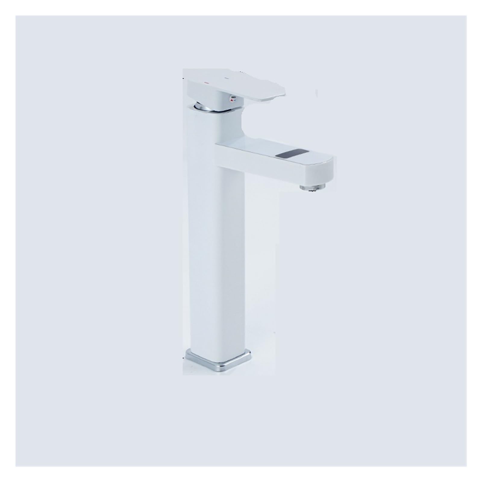 Robinet de lavabo à affichage numérique blanc pour une salle de bains moderne et design