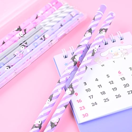 Set de 8 lápices kawaii con estuche plástico claro miniatura 7
