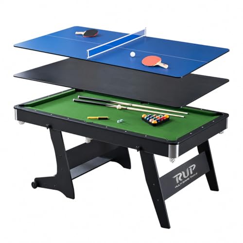 Image of RUP 6ft 3 in 1 Pool /Billiards, Ping Pong /TT, Study Multi Game Table for Home | All accesories Included for 2 Players