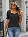 ANRABESS Womens Tops Summer Sweaters Dressy Casual Work Blouses Square Neck Ruffle Short Sleeve Tee Shirts 2026 Fashion Tunic Black Large