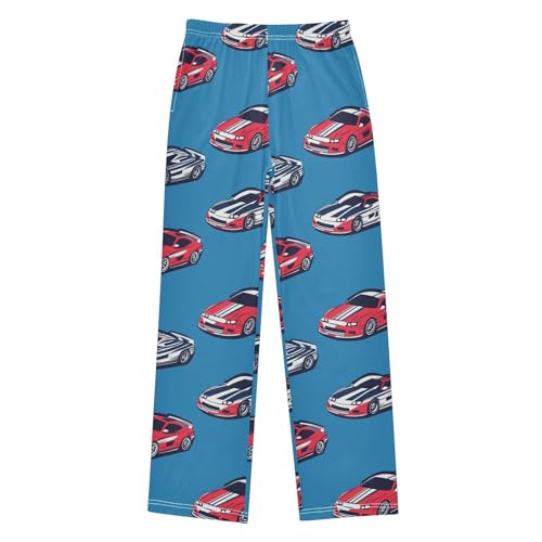 Pajama Bottoms, Pajamas Pant Race Sport Cars Lounge Wear Casual Cartoon Blue Sleep Long Pants Soft Pjs Sleepwear
