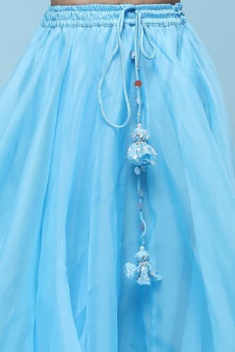 Image of BIBA Girl Polyester Flared Solid Lehenga Set