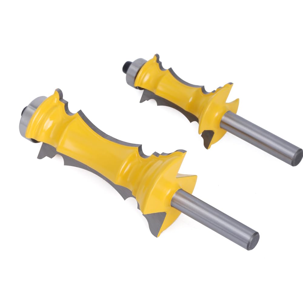 1-2 piezas de 8mm vástago ingleteado puerta cajón moldura Router Bits pasamanos línea espiga fresa for herramientas de carpintería(2pcs Set)