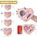 Oairse Pink Heart Shaped Boxes for Flower Arrangements Heart Box for Flowers Set of 4 Nesting Gift Boxes with Clear Lids for Present, Bridesmaid, Proposal, Birthday