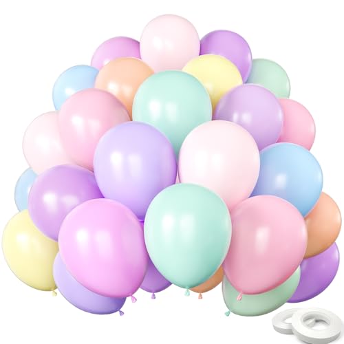 Luftballons Pastell, 100 Stück 12 Zoll Luftballons Pastellfarben, Latex...