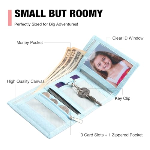 Image of Kids Wallet for Girls - Luminous With Magic Sticker, Zipper, Coin Pocket - Teen and Little Girls' Novelty Childrens Wallet - luw03