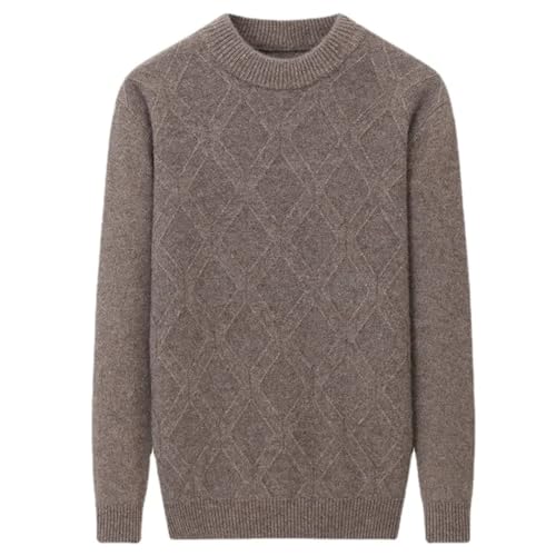 Vsadsau Men Thick Crew Neck Sweater Wool Solid Knit Sweater Pullover Long Sleeve Warm Casual Jumpers2