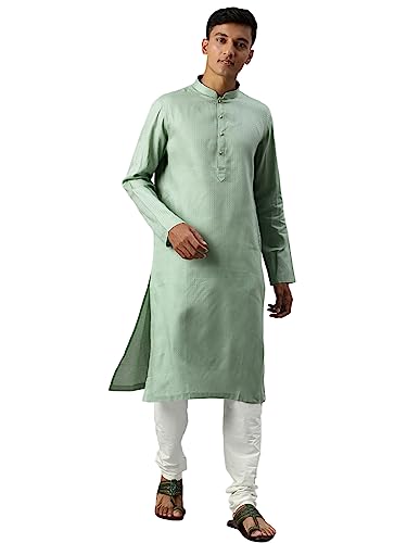 Image of Manthan Men's Cotton Solid Traditional Kurta Set