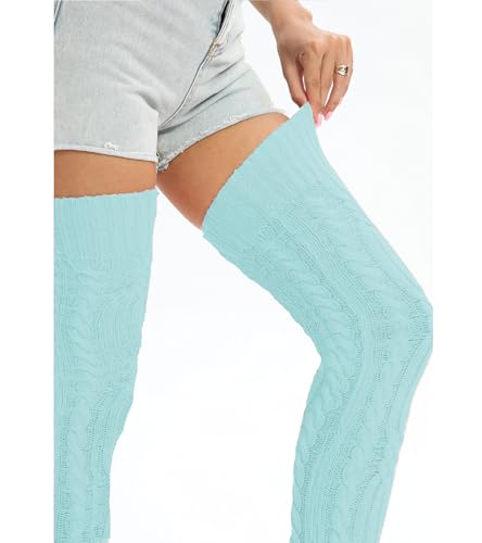 Image of Sexybody Women's Thigh High Socks Over the Knee Knit Socks, Winter Leg Warmers Stockings Knee High Tube Arctic Fleece
