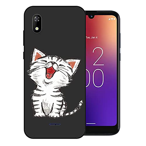 CENHOYINO Case for Moxee M2160 MH-T6000 Case Soft Black Silicone Cell Phone Back Anti Scratches Protective Cover (Cute Cat)
