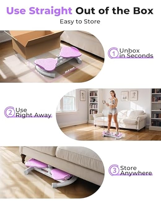 FEIERDUN Waist Twister Machine, Noiseless Ab Twister Board for Core Strength, Slim Waist and Toned Abs, Waist Twisting Machine for Home Gym Equipment for Women, 300 LBS Capacity