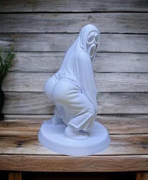 HOUSETREND Dekoratif sevimli şakacı Biblo Twerk Yapan Hayalet Dekoratif Figür, Modern Tasarım, Mini Masa Süsü, Beyaz, Ofis ve Ev dekorasyon hediye