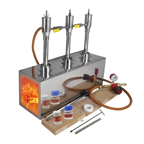 Gas Forge for Blacksmithing, Triple Burner 2600F Rated, Propane forge for Blacksmithing Knife Making Farrier Forging Tools Equipment Bladesmithing - Stainless Steel Rectangle Shape Forge