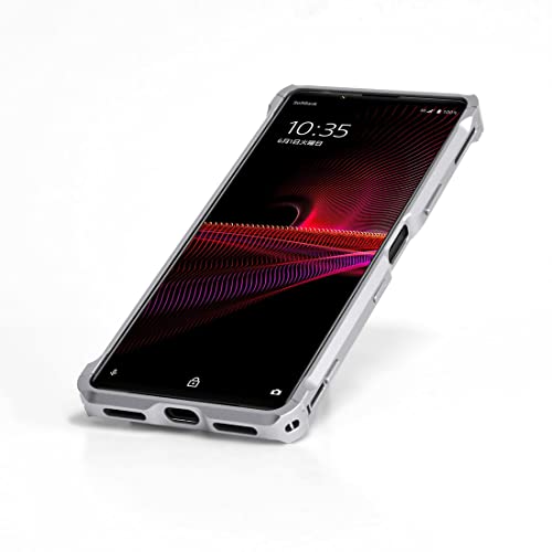 DECASE Xperia 1 III 高精度 アルミニウム バンパー ケース ワンタッチ脱着式 サイドセンス・指紋認証対応 SO-51B SOG03 XQ-BC42 エクスペリア (シルバー)