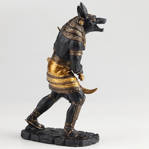 Estatua de Anubis Egipcio 8.88 pulg Negro Dorado miniatura 4