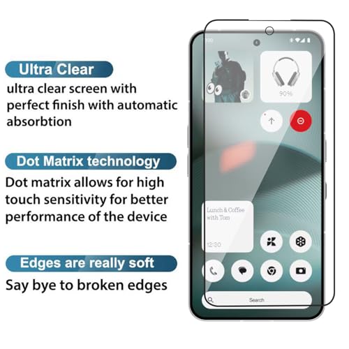Image of POPIO Military-Grade Gorilla Tempered Glass For Nothing Phone 3 (Black) 9H Hardness, Edge-to-Edge Full Coverage, Anti-Scratch, Bubble-Free, Ultra Clear HD Glass, Oleophobic Coating, Face ID Compatible