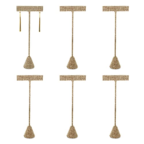 Ikee Design 6 Pcs T- Shape Style Earring Display Stand, Earring Stand Jewelry Display for Showroom, Tradeshow, and Showcase Display, 6 3/4