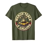 Merch Table Is Calling Concert Fan Design T-Shirt, Men, Olive Green, 3X-Large