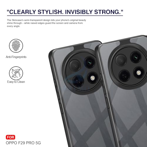 Image of AESTMO Oppo F29 Pro 5G Back Cover | 360 Protection | Crystal Clear Hard Back Transparent | Bumper Case for Oppo F29 Pro 5G (PC+TPU, Black Bumper)