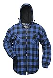 Obermaterial 100% Baumwolle Craftland - Thermo- Hemd Alberta blau/schwarz karriert, mit Kapuze (S)