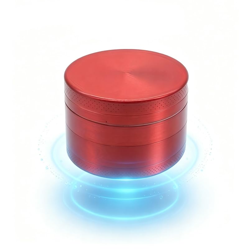 2.5-Inch Zinc Alloy Spice Grinder Compact Portable Design with Storage Compartment Essential Kitchen Tool - red