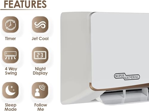 تكييف هواء سبليت 1.5 طن مع وظيفة التبريد من سوبر جنرال | رقم الموديل KSGS183GE1 مع ضمان لمدة عامين