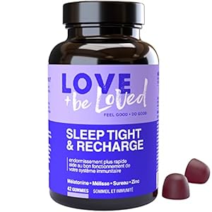 Gummies Sommeil et Immunité “Sleep Tight & Recharge” | 42 Gommes Vegan | Complément Alimentaire à base de Mélatonine, Mélisse, Passiflore | Made in France | Love and be Loved