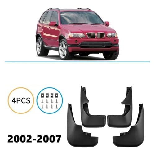 Guardabarros para X5 de 2002 a 2007 con pedales, 4 piezas protectoras 4