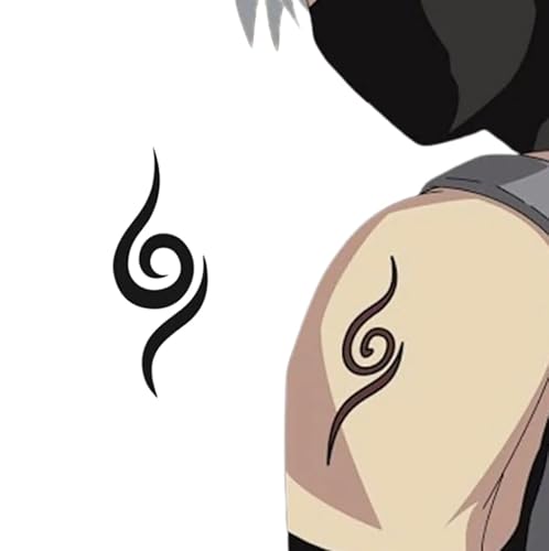 Anbu Tattoo, Ninja Spiral Shinobi Leaf Design, Kakashi Temporary Tattoo