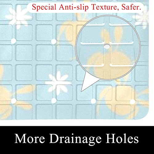 Tapis de baignoire antidérapant fleur 40x70 cm avec ventouses