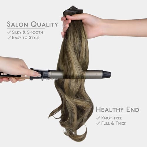Image of WENNALIFE Invisi Edge Tape in Hair Extensions Human Hair,#4 /27 /4,14 Inch | 14 Inch 50g 20pcs (Invisi Edge & Classic) Balayage Chocolate Brown to Caramel Blonde Invisi Remy Hair Injected