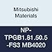 Mitsubishi Materials NP-TPGB1.81.50.5-FS3 MB4020 Uncoated CBN TP Type Petit Tip Positive Turning Insert with Hole, MB4020, FS Honing/No Wiper, 3 Tip, 0.008" Corner Radius, 0.219" IC, 0.094" Thick