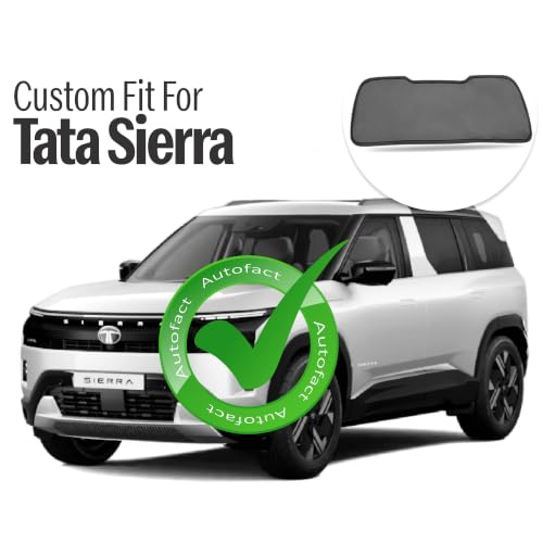 Image of Autofact Dicky Curtain for Sierra 2026 | Custom Fit Rear Windshield Sunshade | UV & Heat Protection | Foldable Mesh | Privacy & Cooling Car Accessory