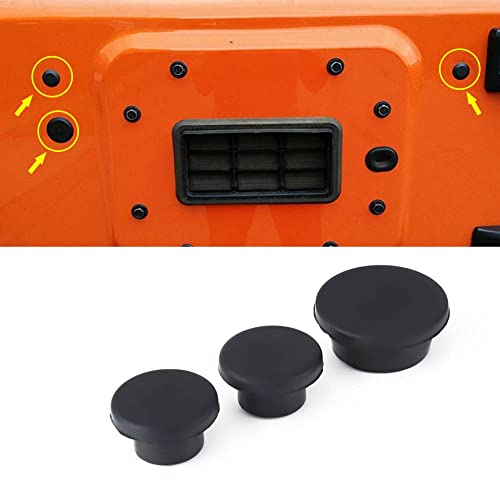 Tailgate Plug, 3Pcs Tailgate Rubber Plug Spare Tire Delete Kit For Jeep Wrangler Jk 2007-2018 Spare Tire Carrier Delete Bumper Tramp Stamp Parts Accessories #TOP2