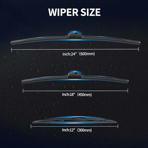 Image of Front and Rear Windshield Wipers for GMC Terrain 2018-2021 | Quiet and Streak-Free Front and Back Wiper Blades Assembly All-Season OEM Automotive Replacement Accessories