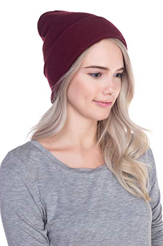 Image of Top Level Beanie Men Women - Unisex Cuffed Plain Skull Knit Hat Cap