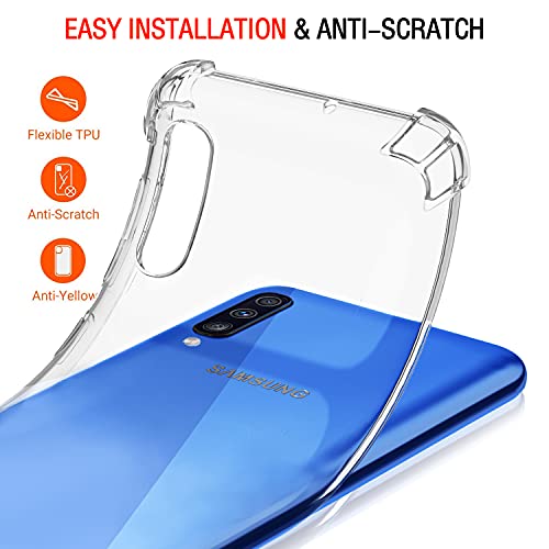 Image of Lustree Back Cover Transparent Case Compatible with Samsung Galaxy A70s | Clear + TPU Case with 4 Corner Air Cushion Protection & Camera Protection | Slim& Stylus Cover