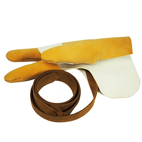 山武弓具店 三本カケR 鹿革 カケ(中サイズ) 練習用 体験用 弓道 ゆがけ 和帽子 柔らかい J-161 (中)