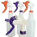 4 Pack 32 oz, Heavy Duty Spray Bottles for Cleaning, Chemical Resistant Plastic Spray Bottles, Industrial-Grade HDPE Commercial Spray Bottle with Heavy Duty Trigger Sprayer