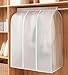 TRANSPARENT MIT günstig Kaufen-Lange Staubdichte Kleidersäcke, QH7 Transparente PEVA Kleiderhülle Große Kleiderschutzhülle für Kleidung mit Reißverschluss Staubschutz Aufbewahrungstasche für Anzug Mantel T-Shirt Jacke