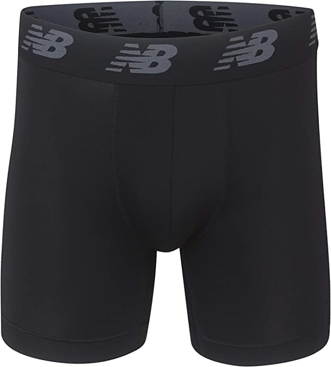 New Balance Men's Standard 5" Performance No Fly Boxer Brief (4 Pack), Black/Hi-lite/Team Royal/Lead, Medium — view 4