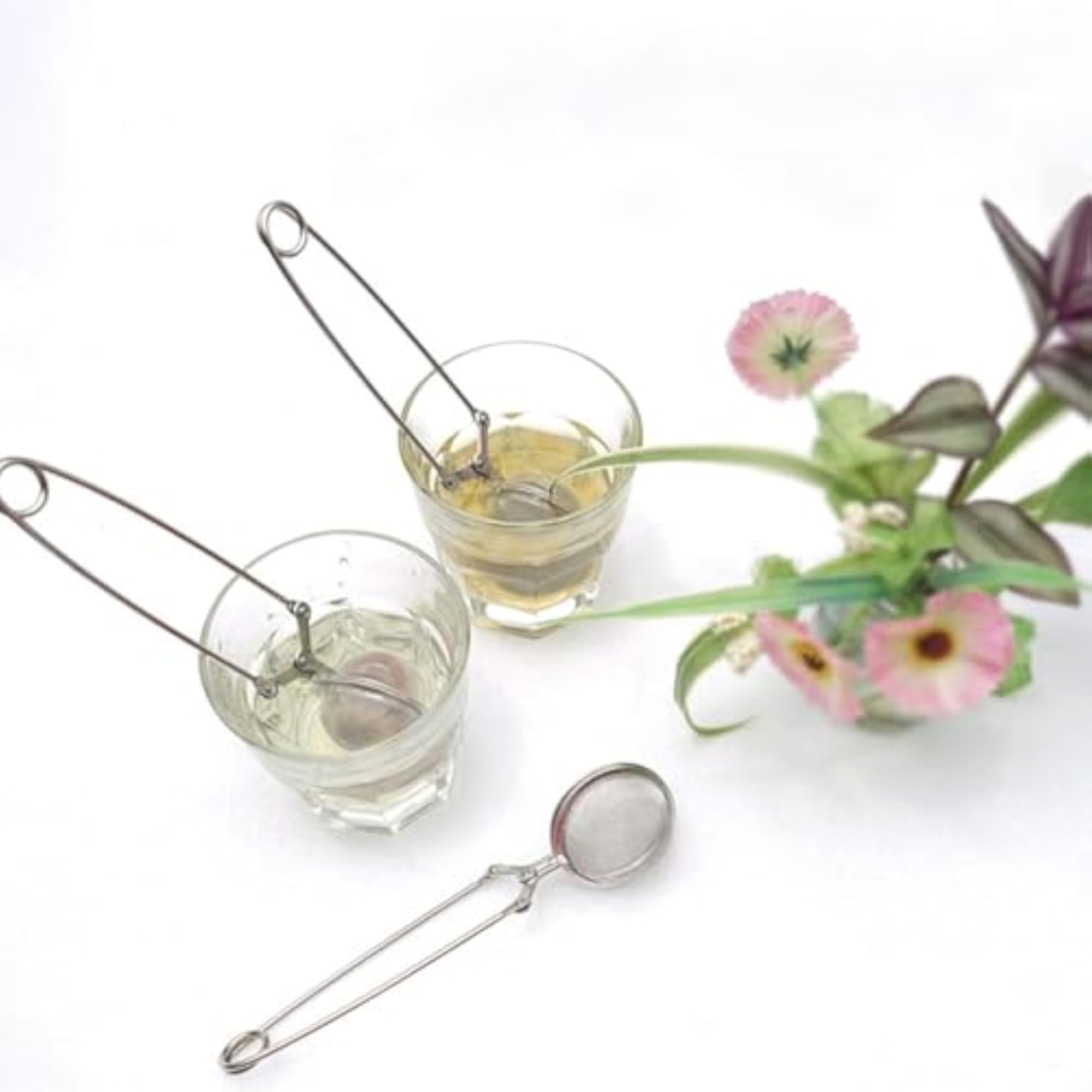 Stainless Steel Spoon Tea Mesh Strainer with Handle, 2Pcs Set