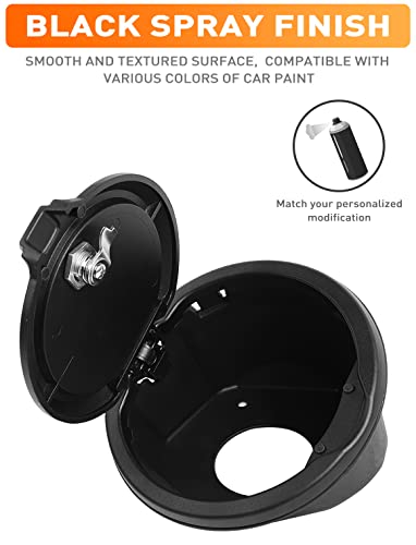 Savadicar Locking Gas Cap Cover, American Flag Fuel Tank Filler Door With Lock Compatible With 2018-2023 Jeep Wrangler Jl Jlu, Abs + Aluminum Alloy Construction, Exterior Accessories, Black #TOP2