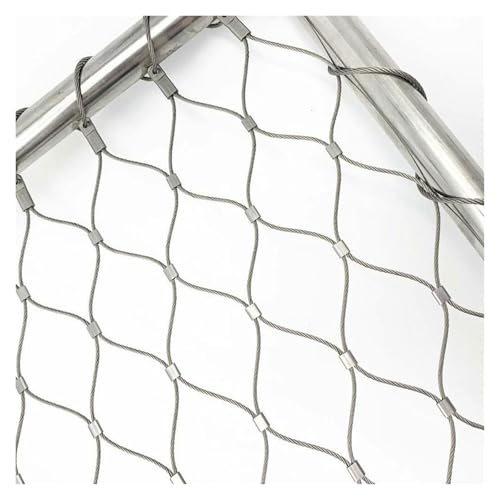 GOFQB Cuerda Malla Flexible Acero Inoxidable Vallas Metalicas Duradera y Resistente a Impactos para Jardines, Zonas Residenciales y Escaleras, 6cm, 2mm(2x4m/6.56x13.12ft)