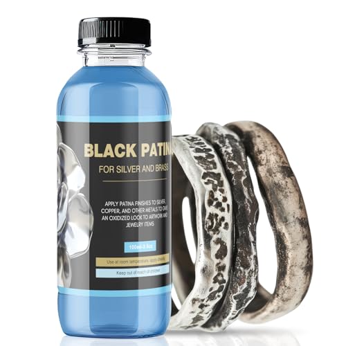 Silver Black - 3.5 Oz Silver Oxidizer Solution, Sterling Silver Oxidize Patina Gel, Apply a Black Patina Finish to Silver, Jewelry Tool for Oxidized Look on Art and Jewelry Projects